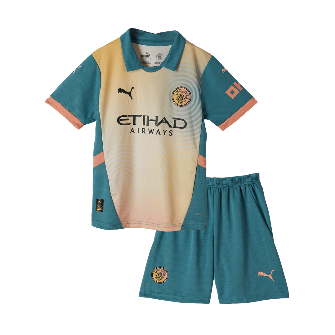 Manchester City Fourth Away Kids Soccer Jerseys Kit