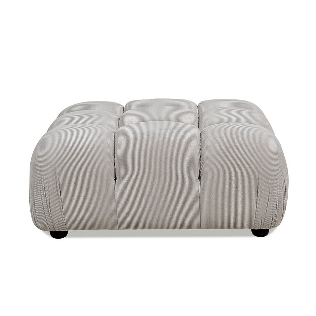 Jennifer Taylor Home Marcel 36 Inch Modular Modern Cocktail Ottoman Pebble Gray Corduroy