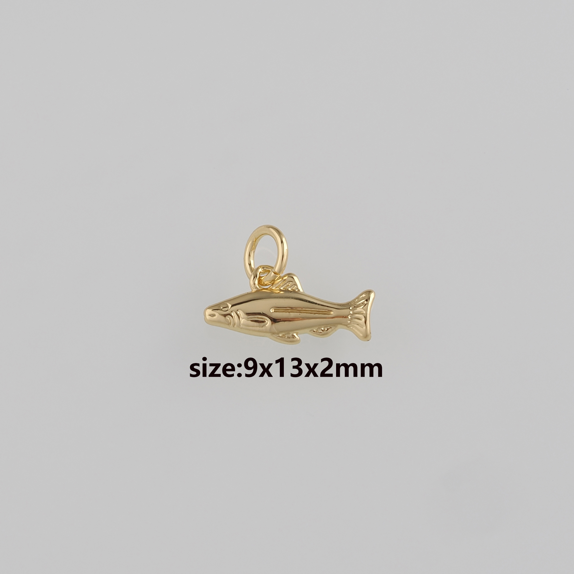 18K Gold Filled Shark Pendant,Dainty Shark Charm Earrings Necklace for DIY Jewelry Making Supply