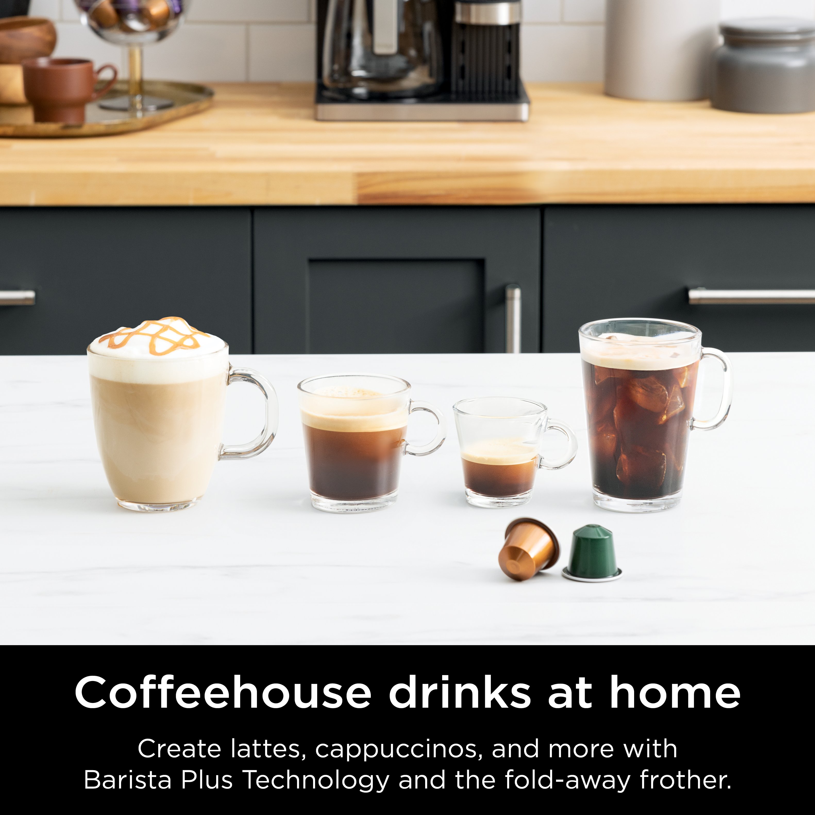 Ninja - Espresso & Coffee Barista System, Single Serve & Nespresso, with 12-Cup Carafe, 4 Styles with Ristretto - Black