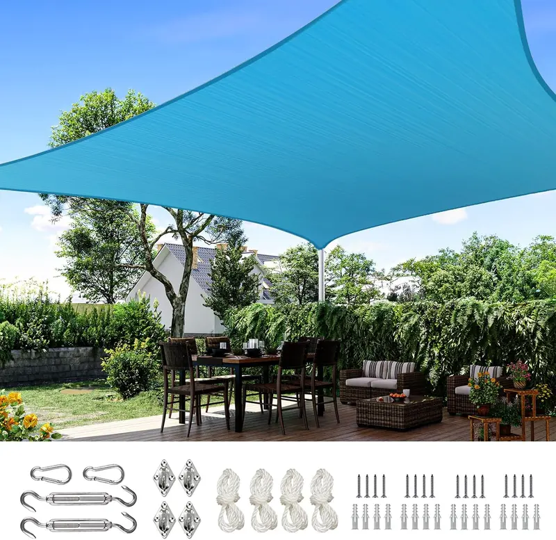 Quictent 20×26 ft Rectangular Sun Shade Sail – 185GSM HDPE, 98% UV Block, White/Grey Dual-Tone