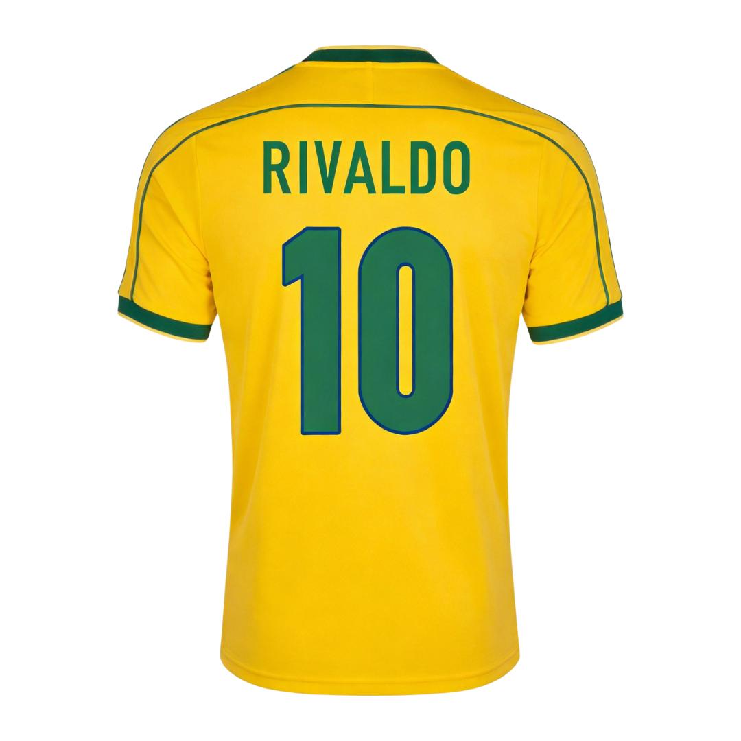 Retro Soccer Jersey RIVALDO #10 Brazil Home 1998