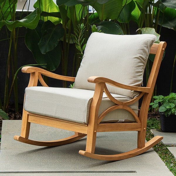 Cambridge Casual Lowell Teak Patio Rocking Chair