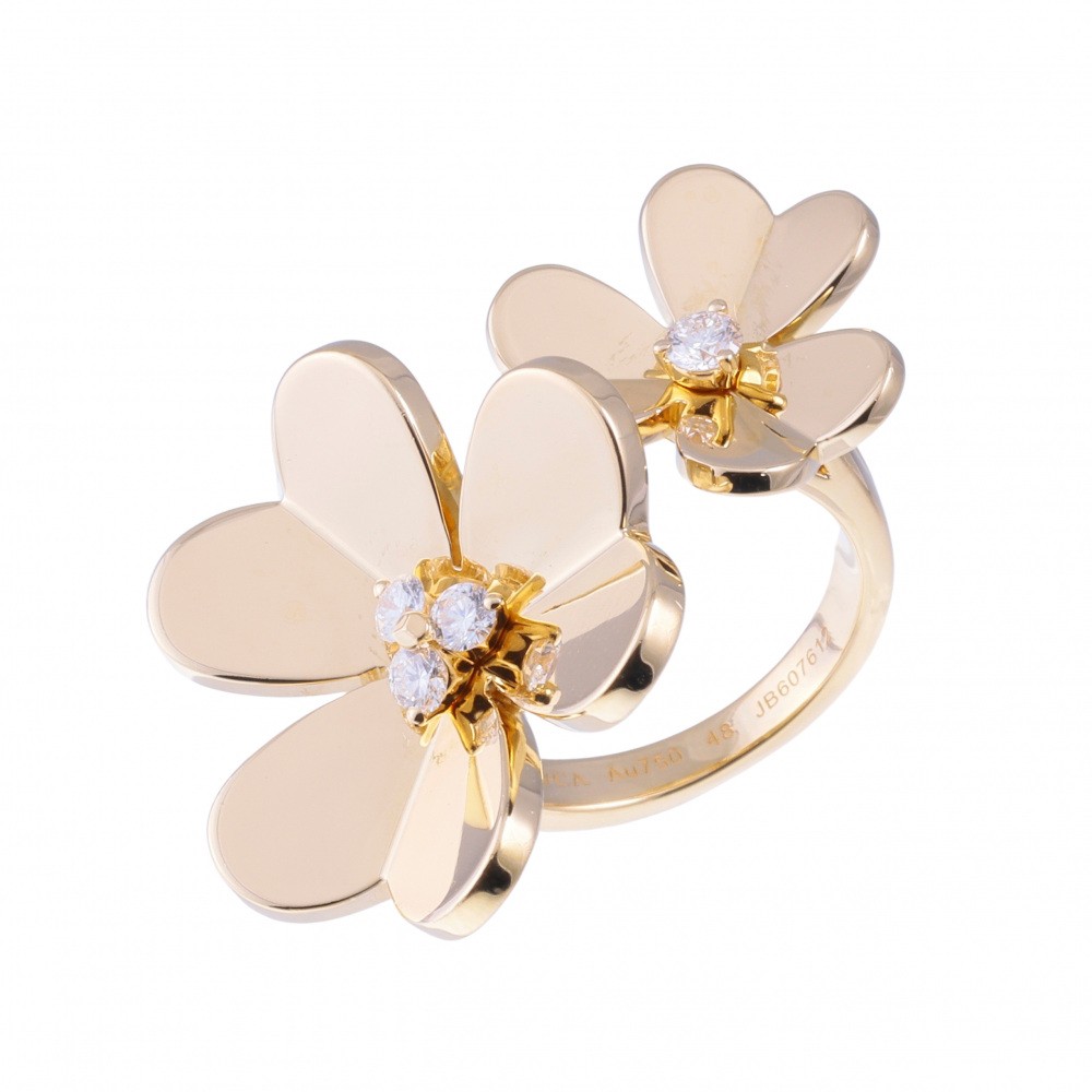 Van Cleef & Arpels Frivole Entre Les Door Ring 18K Yellow Gold Diamond