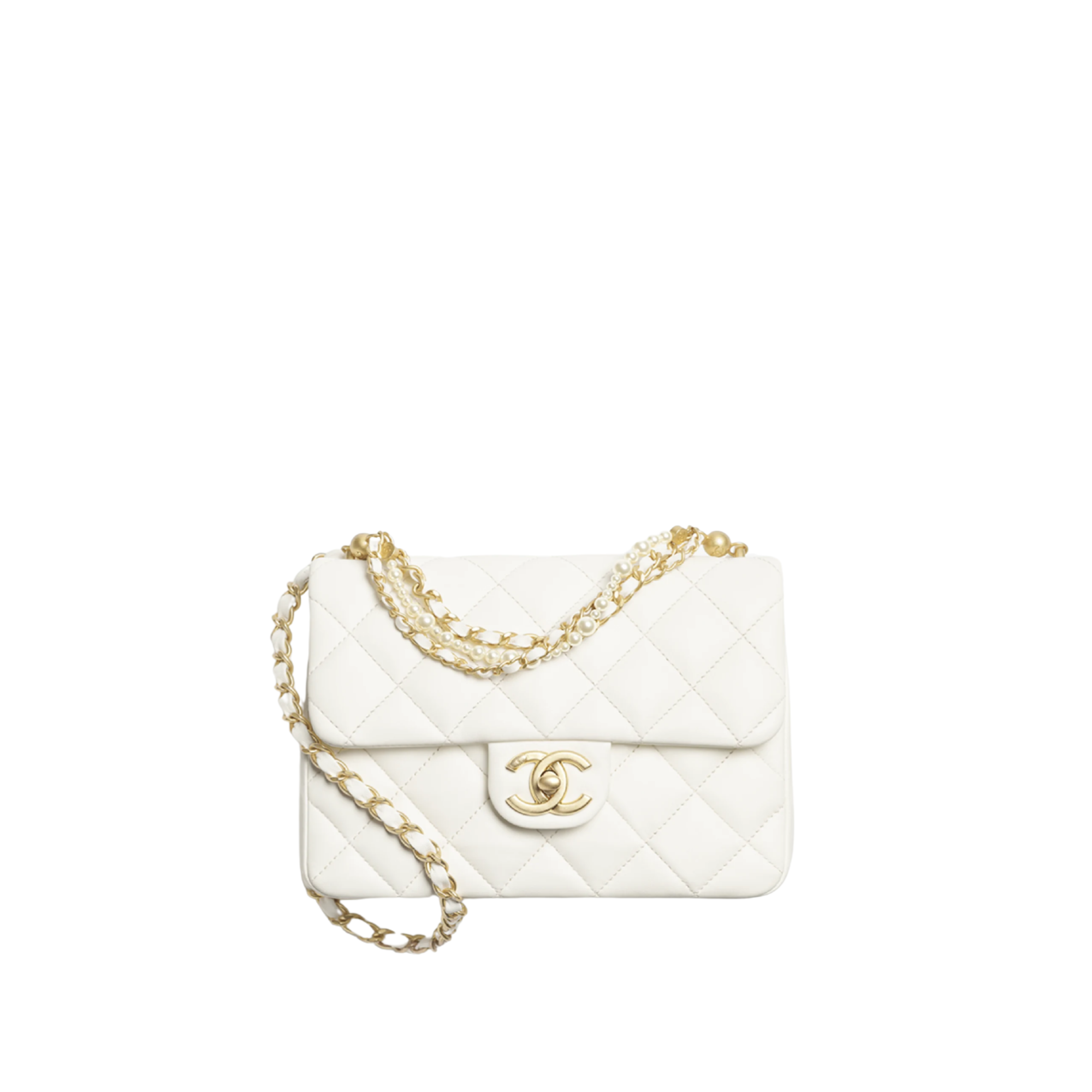 Chanel Mini Flap White Bag 22cm/8.9in