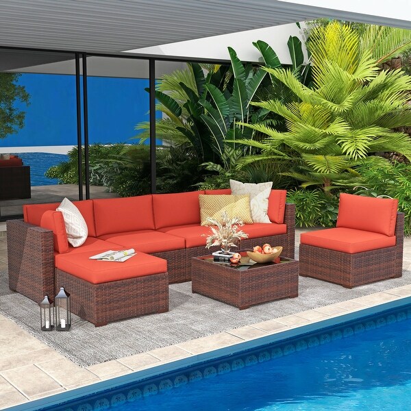 7piece Wicker Sectional Sofa Set