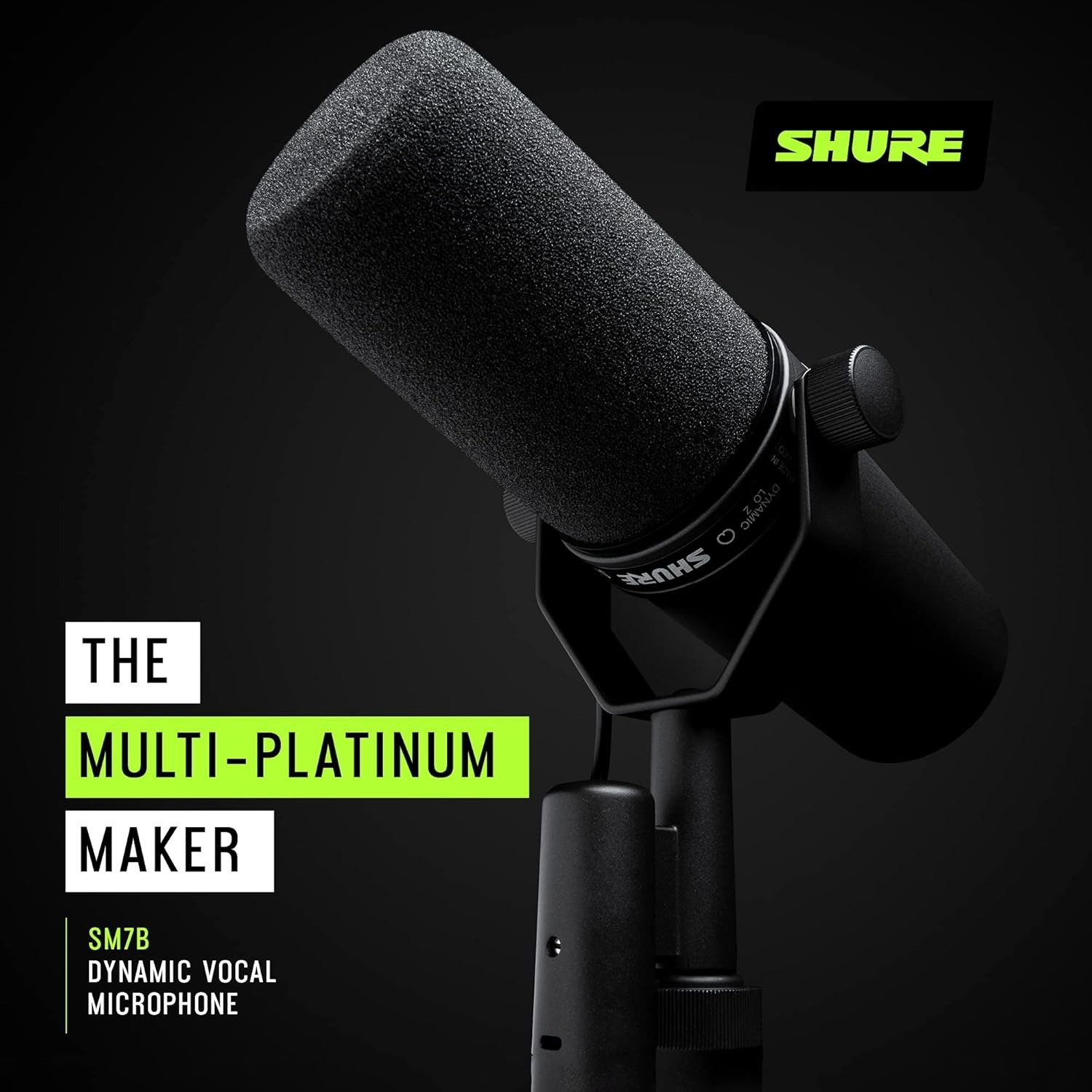 Dynamic Studio Microphone – XLR Mic for Podcasting, Streaming, Vocal Recording & Broadcasting, Wide Frequency Range, Smooth Warm Audio, Detachable Windscreen, Black