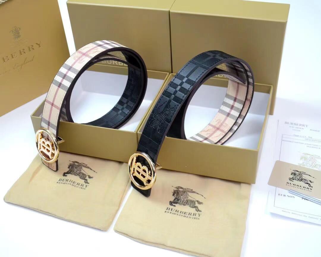 Burberry cowhide plaid belt - cnluxepick