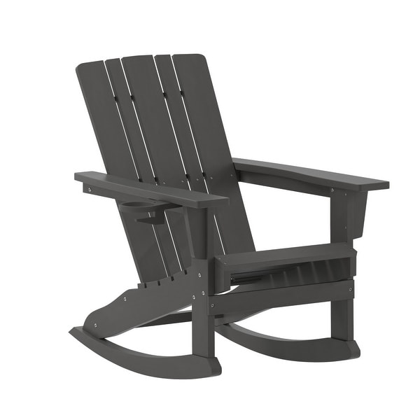 AllWeather Rocking Adirondack Chair with Swiveling Cupholder