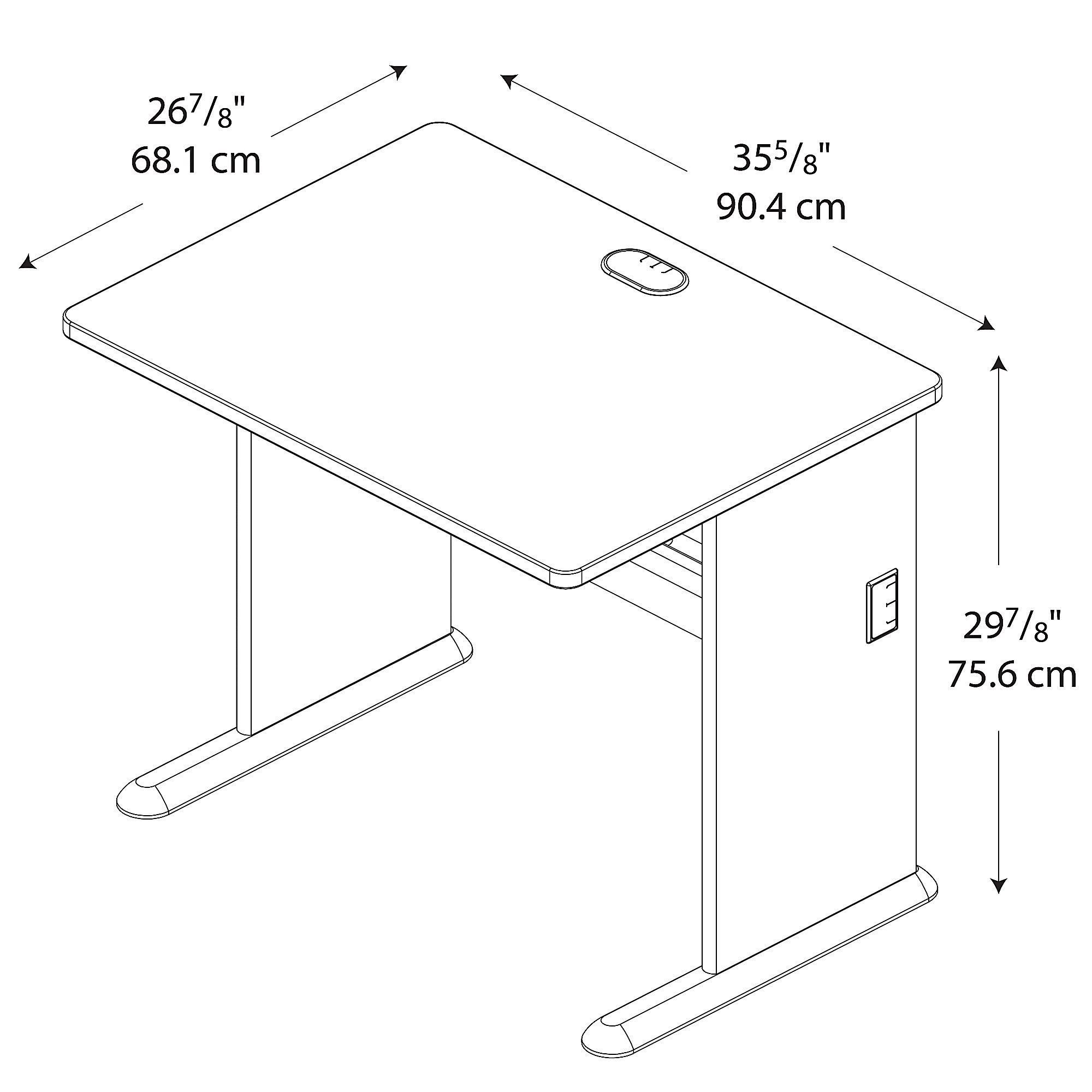 Bush Series A 36 inch Desk - Slate