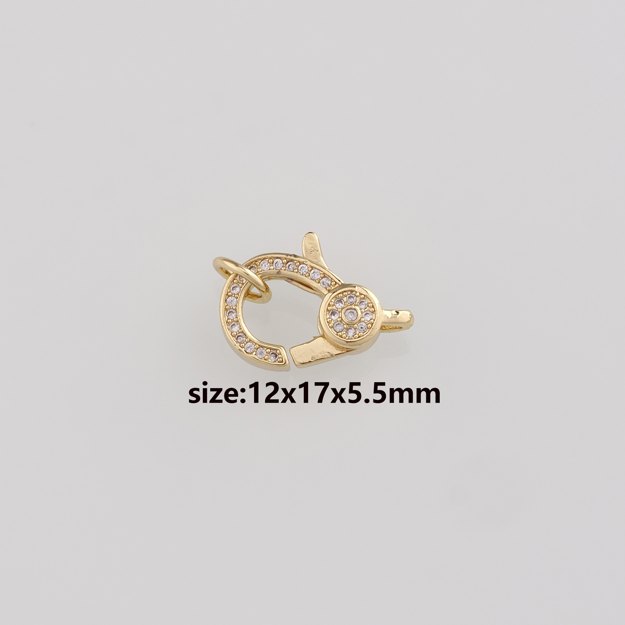 18K Gold Filled Lobster Claw Clasp,CZ Micro Pave Lobster Clasp Lock,Spring Buckle for DIY Jewelry Necklace Bracelet