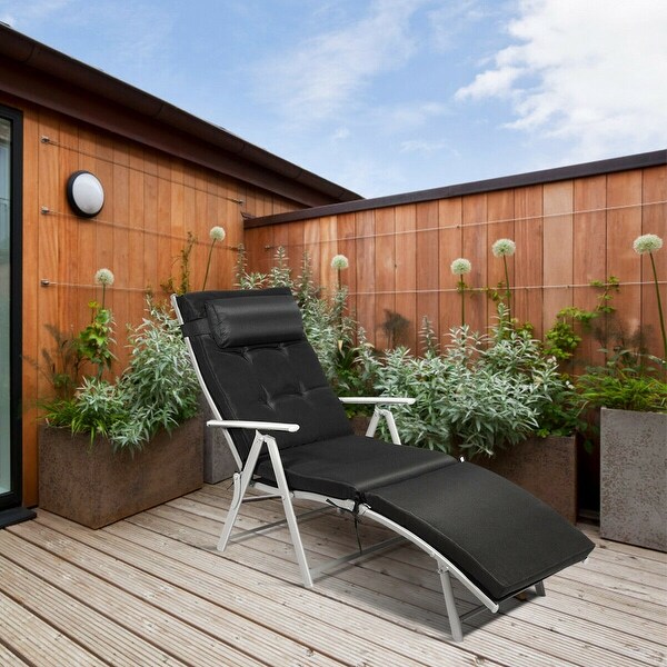 Costway 2PC Folding Chaise Lounge Chair with Cushion