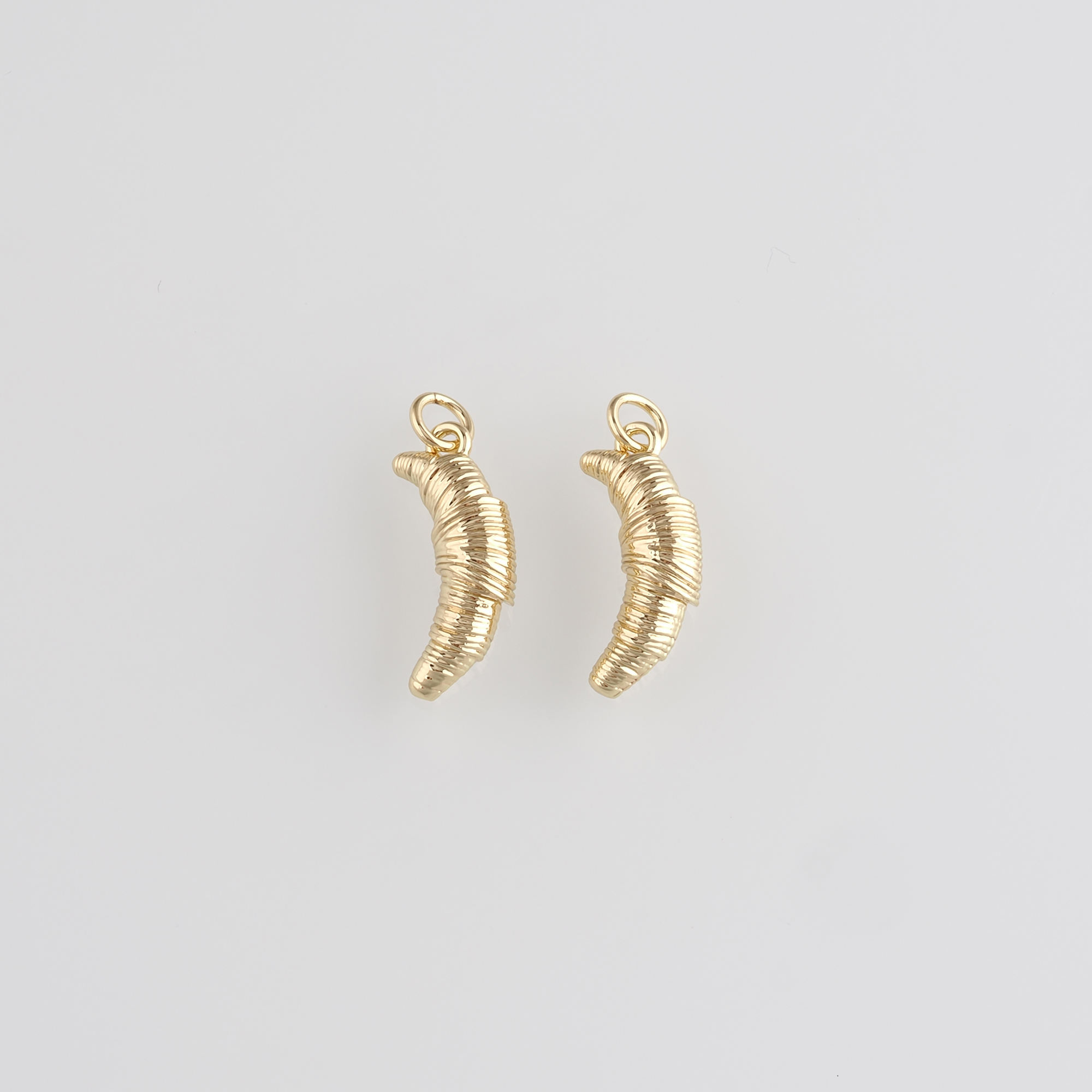 18K Gold Filled Bread Pendant,Croissant Charm Earrings Necklace for DIY Jewelry Making Supply