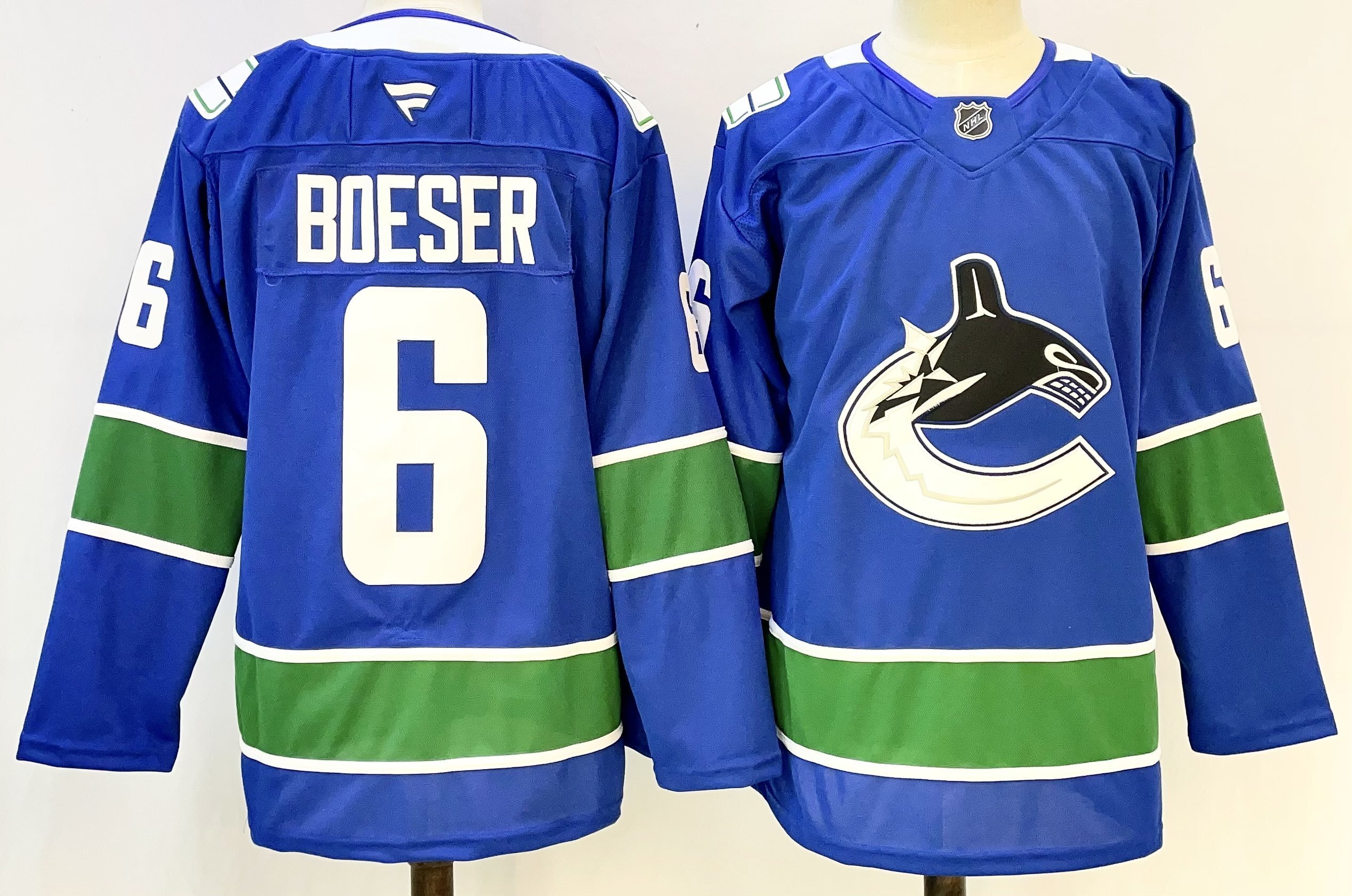 Men's Vancouver Canucks Brock Boeser #6 Fanatics Blue Home Breakaway Jersey