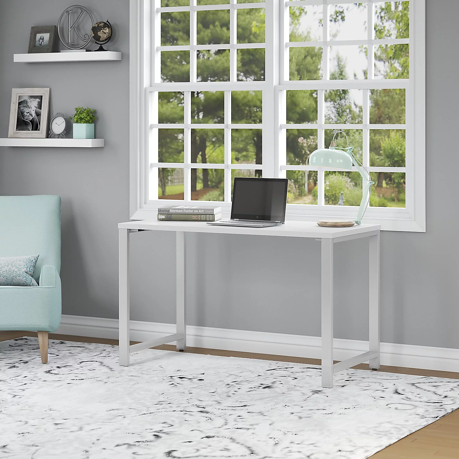 Bush Business Furniture 400 Series 48W x 24D Table Desk in White