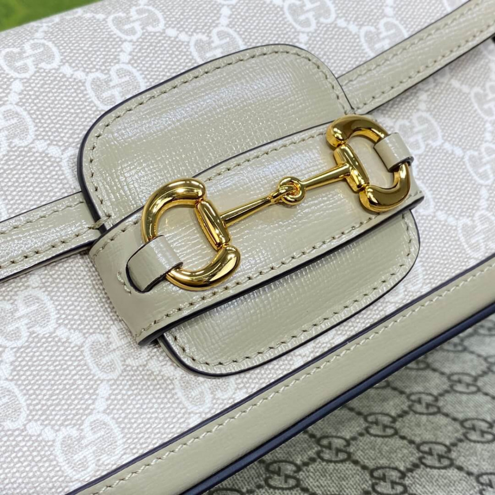 Gucci Horsebit 1955 GG Supreme Canvas Should Bag Oatmeal