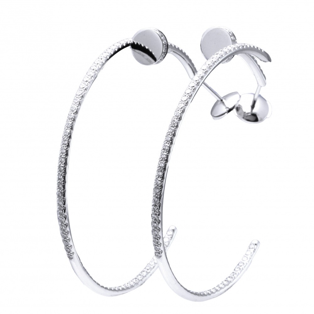 Cartier Juste un Clou Diamond Earrings 18K White Gold