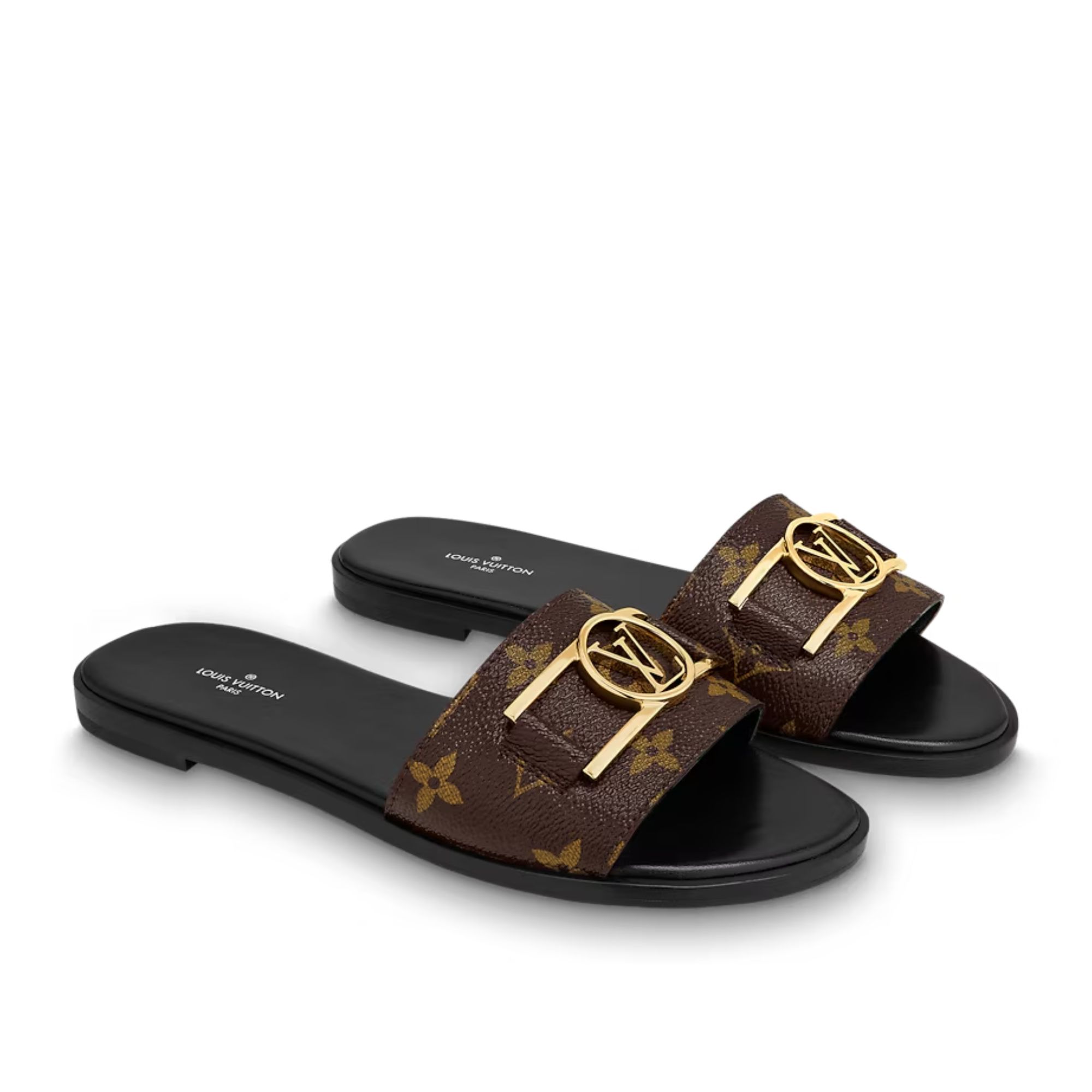 Louis Vuitton Lock It Flat Mules Brown