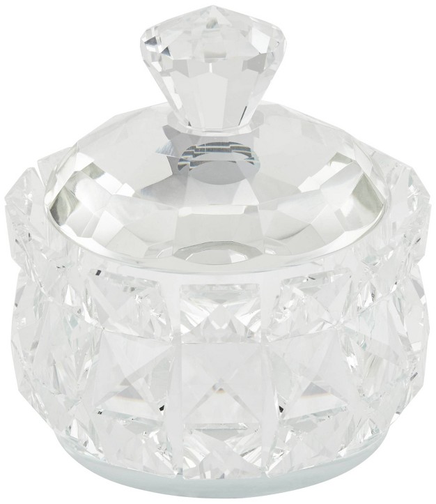 Dahlia Studios Seely Round Clear Glass Jewelry Boxes With Lid Set Of 2