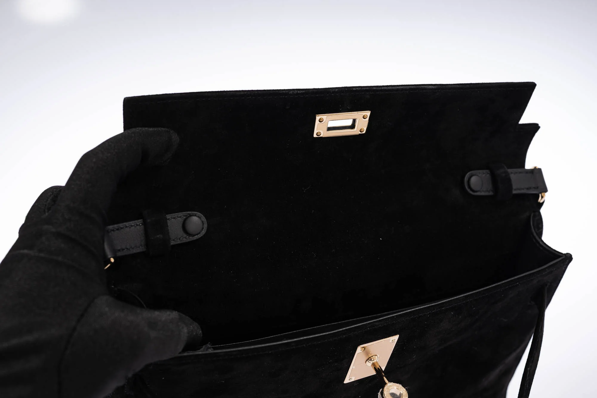 Hermès Kelly Elan Noir Veau Doblis Permabrass Hardware