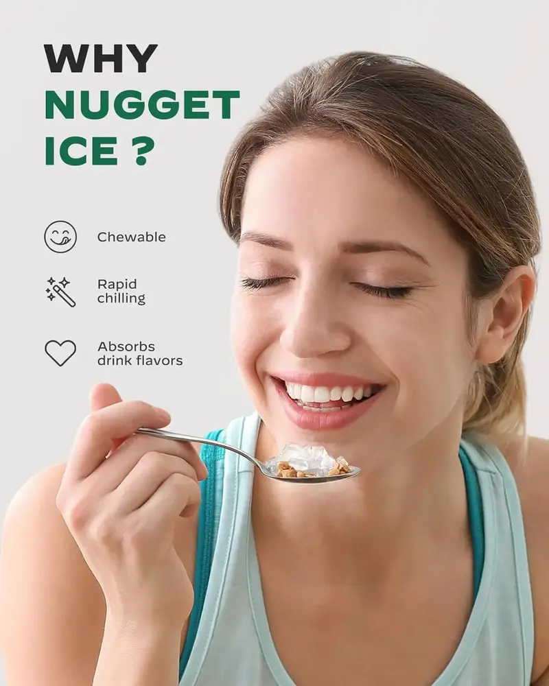 Silonn Nugget Ice Maker – Countertop Pebble Ice Machine, 33 lbs/Day Output, Self-Cleaning Function (2025)