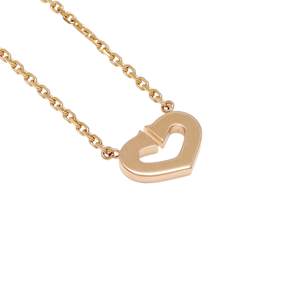 Cartier C Heart Necklace 18K Rose Gold Diamond B7008400