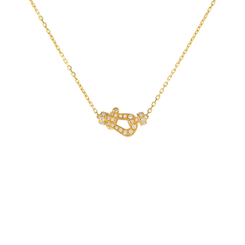 FRED Force 10 Sm Full Diamond Necklace 18K Yellow Gold
