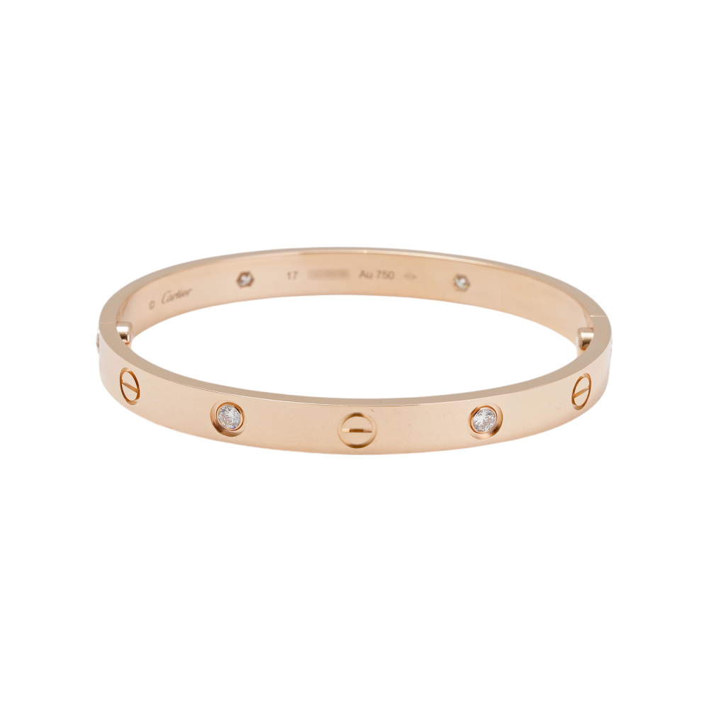 Cartier Love Classic Model Bracelet 18K Rose Gold Diamond B6082000