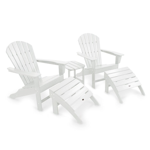 POLYWOOD South Beach Adirondack Chair 5Piece Set,White