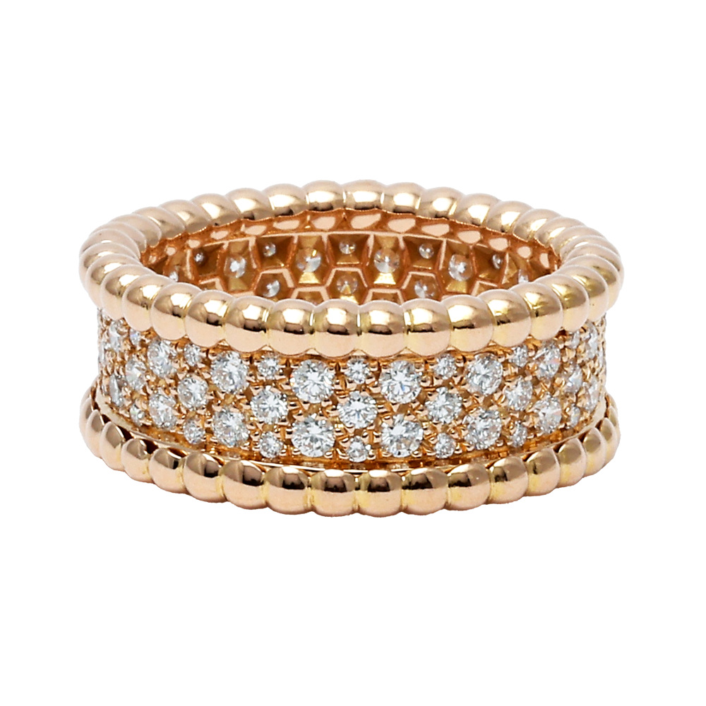 Van Cleef & Arpels Perlet Diamond Ring 3-row Model 18K Rose Gold VCARN9WE00