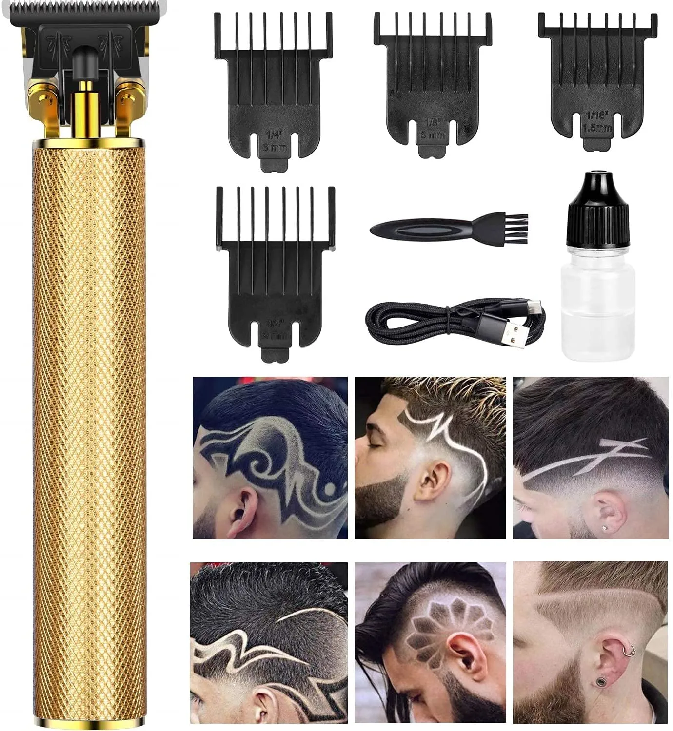 Professional USB Charging Support Hair Trimmer with Grooming & Cleansing Kit