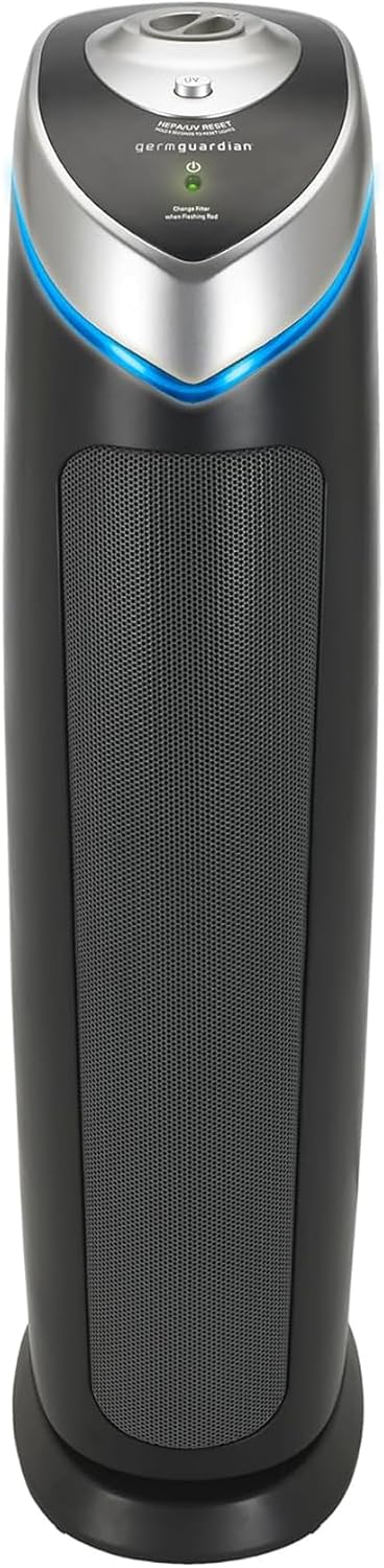 GermGuardian 5-In-1 HEPA Air Purifier for Home, Large Rooms Up To 915 Sq. Ft. with HEPA Pet Air Filter, UV-C Light & Odor Reduction, AC5250PT, 28