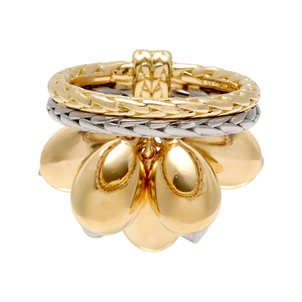 Cartier Grande Cafe Ring 18K White Gold & 18K Yellow Gold Diamond B4242200