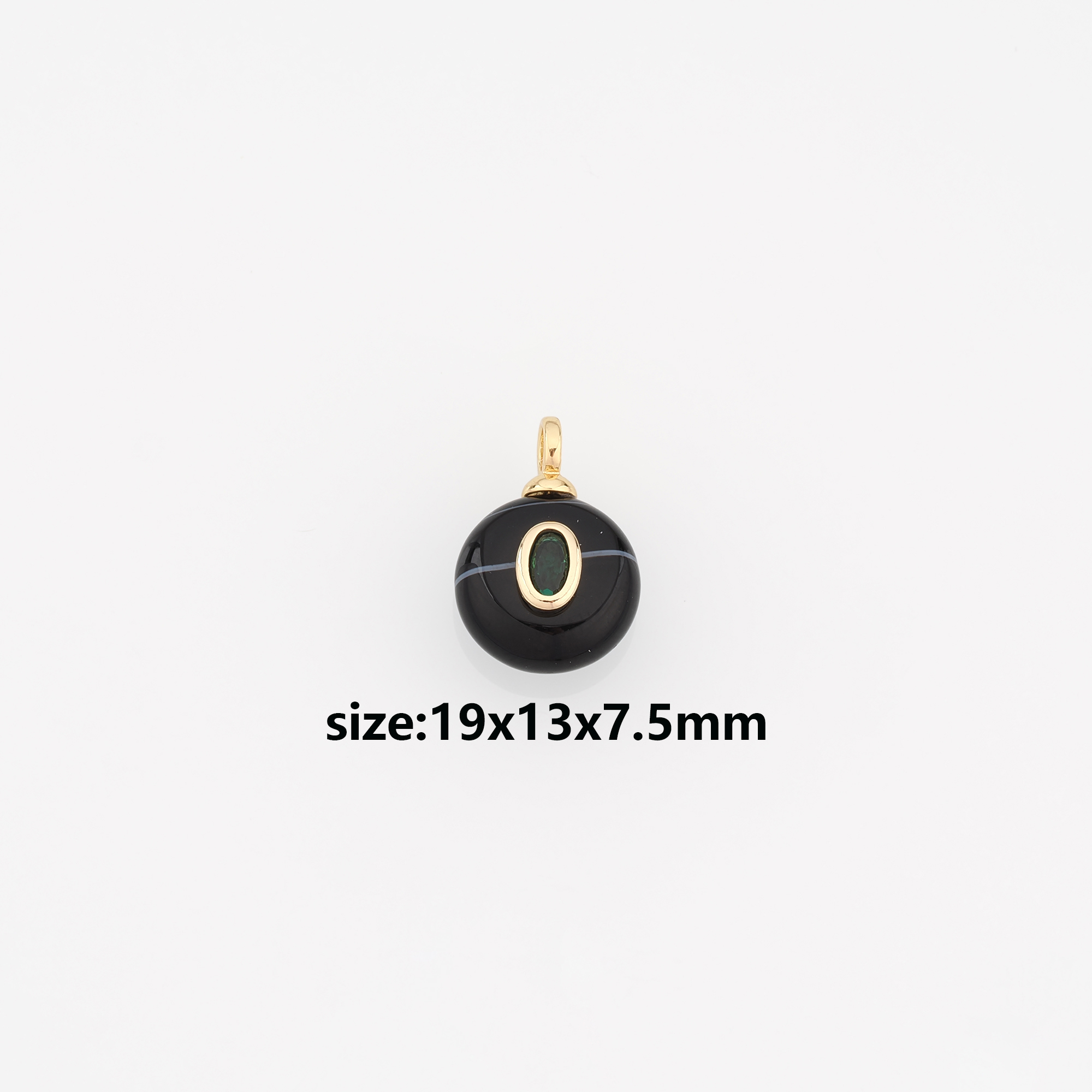 18K Gold Filled Round Pendant,Natural Stone Earrings Necklace for DIY Jewelry Making Supply