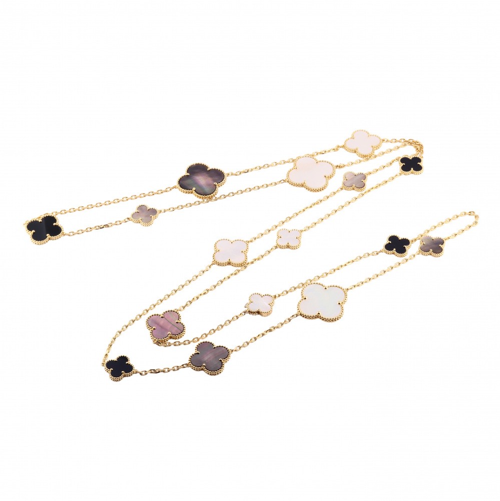 Van Cleef & Arpels Magic Alhambra 16 Motifs Necklace 18K Yellow Gold VCARD79400