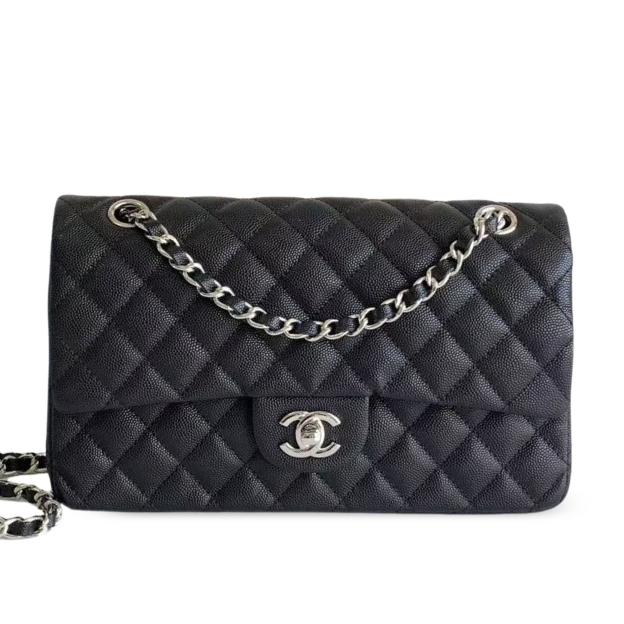 Chanel Classic Flap Bag 25 cm Black – Silver Tone Hardware A01112