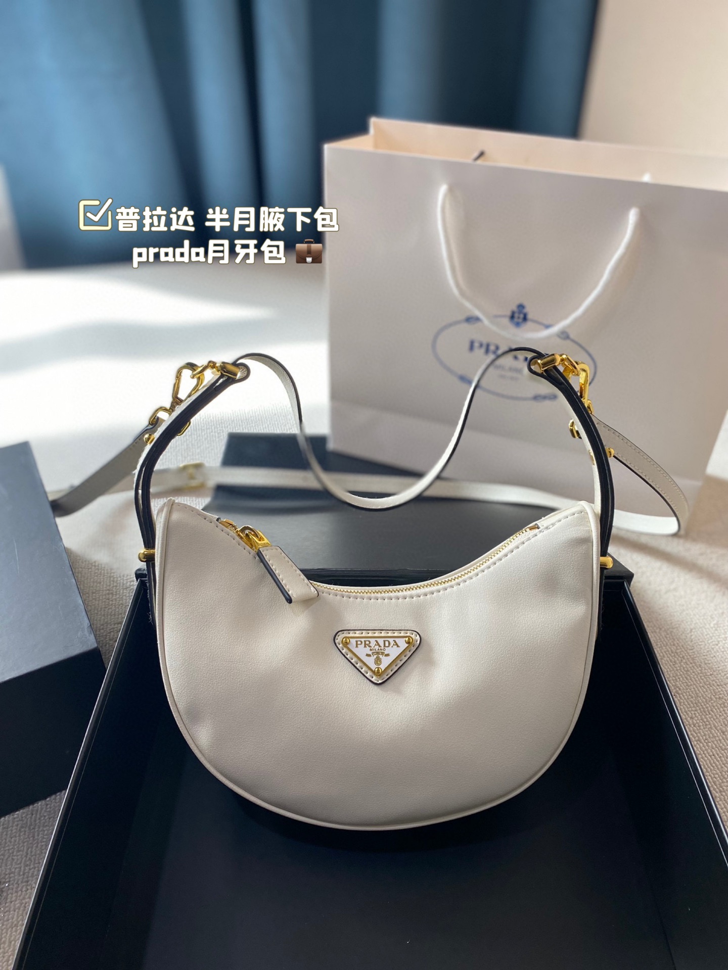 Prada leather Hobo moon bag - cnluxepick