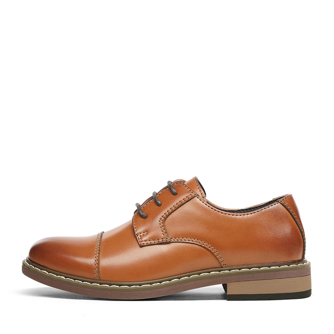 Boys' Vegan Leather Cap-Toe Dress Shoes