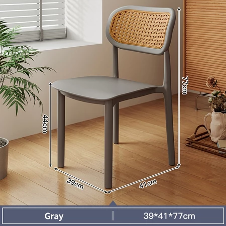 Restaurant rattan chair dining chair home backrest 藤编椅 leisure chair stackable plastic Kerusi