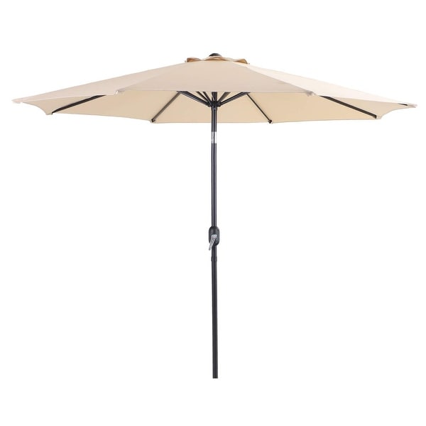 MAISON ARTS 6Piece Patio Dining Set,37 Inch Square Metal Table and 4 Textilene Dining Chairs with 9ft Patio Umbrella