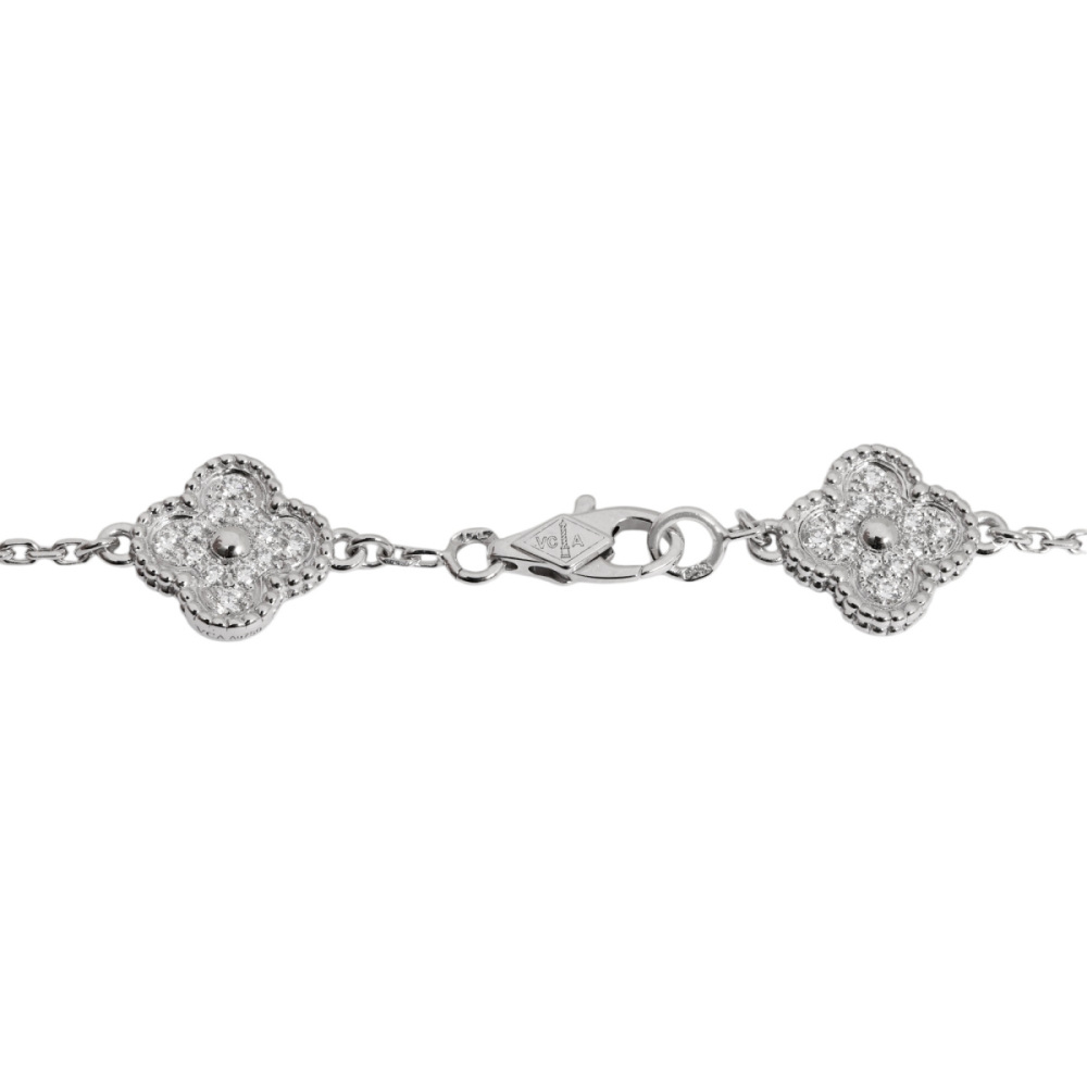 Van Cleef & Arpels Sweet Alhambra 6 Motifs Bracelet 18K White Gold Diamond VCARO85700