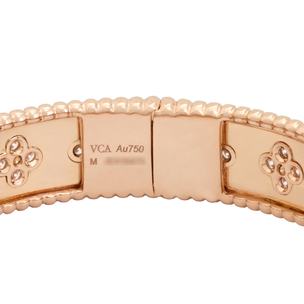 Van Cleef & Arpels Perlée Clovers Bracelet 18K Rose Gold Diamond VCARN5B200