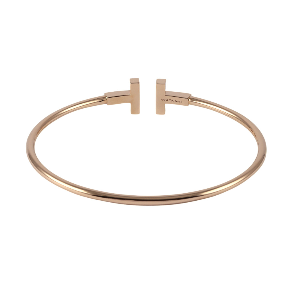 Tiffany & Co. Tiffany T Wire Bracelet 18K Rose Gold Diamond 35093354