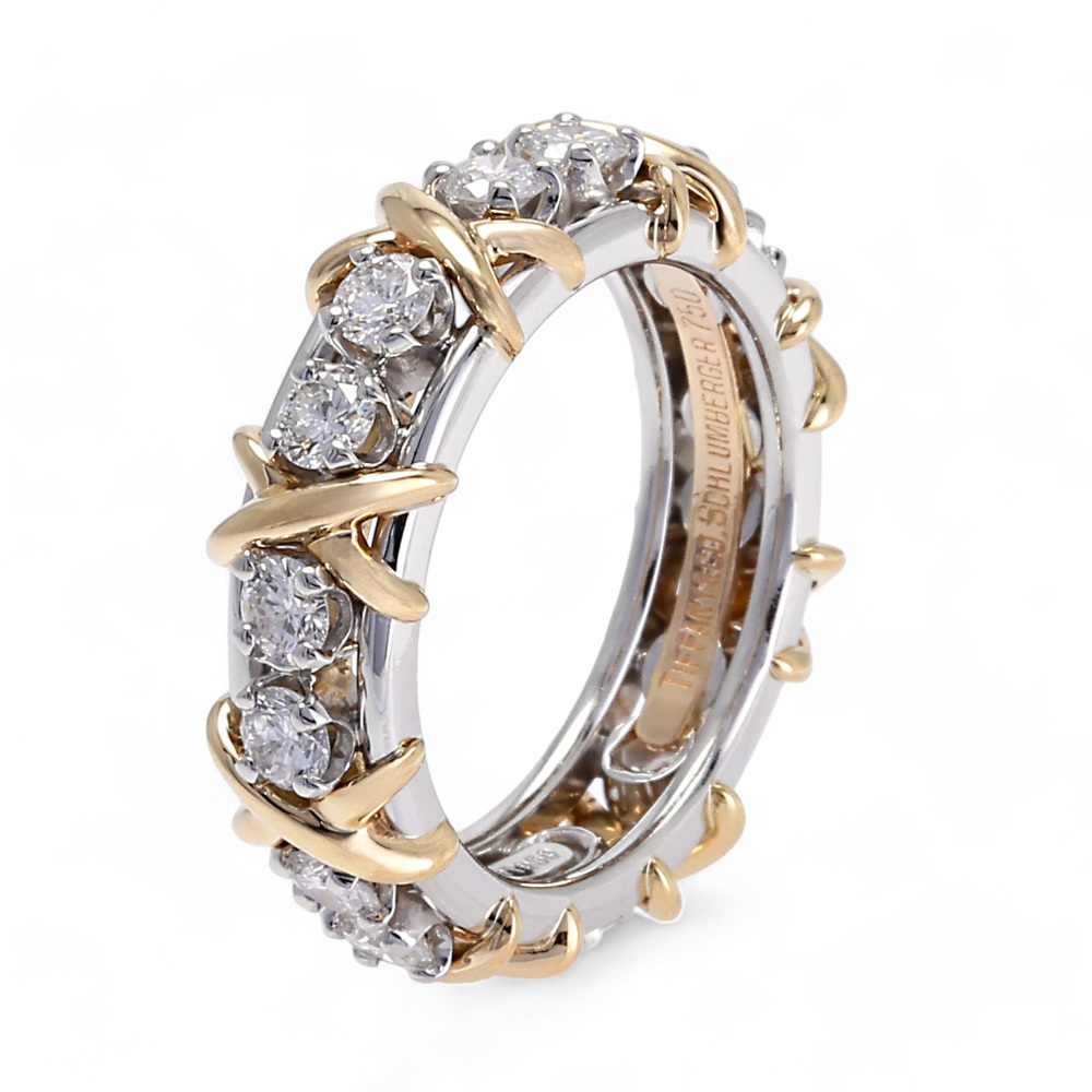 Tiffany & Co. Jean Schlumberger Rin Ring Platinum & 18K Yellow Gold Diamond 60099364