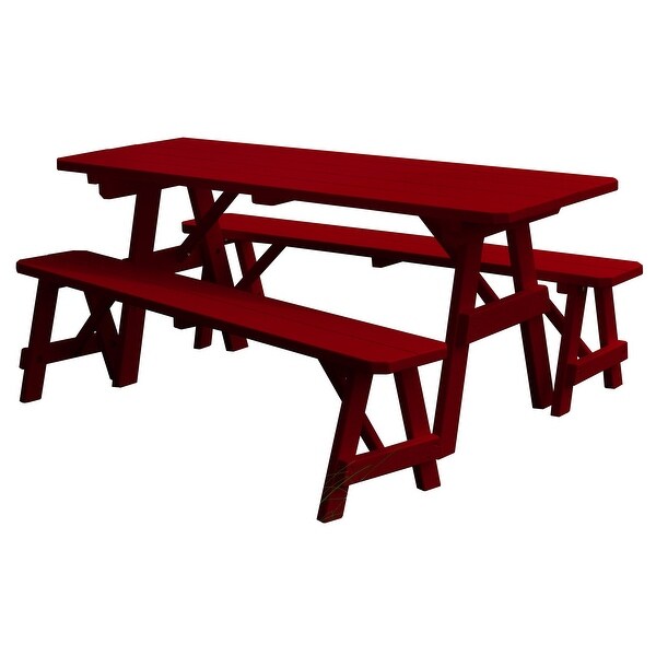 Pine 4' Traditional Picnic Table with 2 Benches