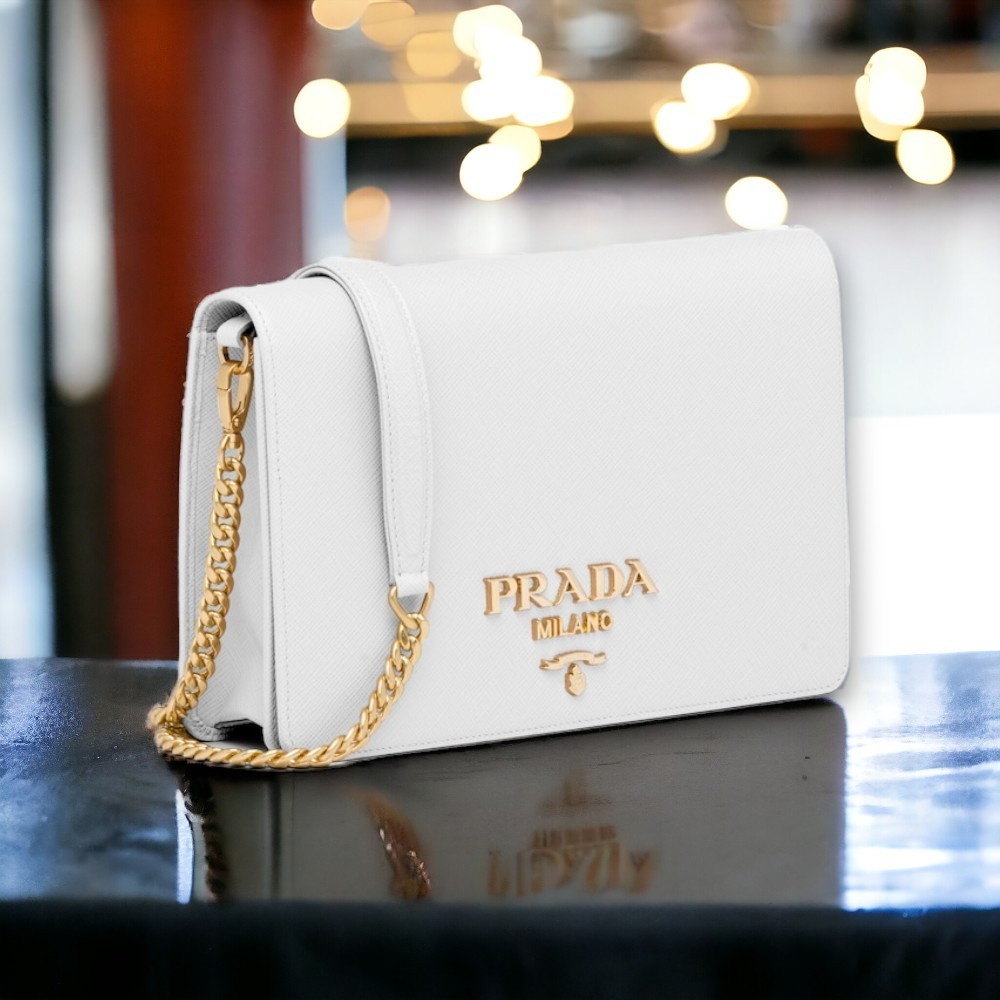 Prada Saffiano Leather Mini Bag White 22Cm