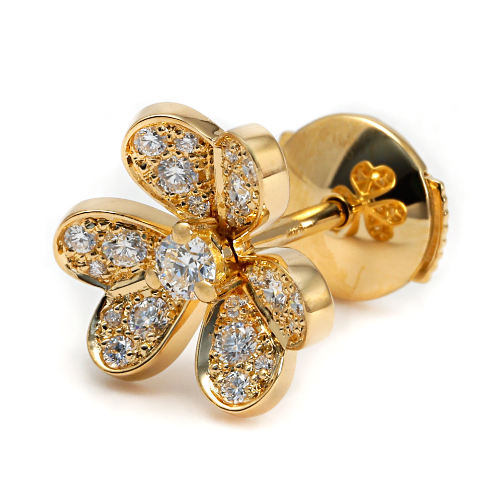 Van Cleef & Arpels Frivole Earrings 18K Yellow Gold Diamond VCARP24200
