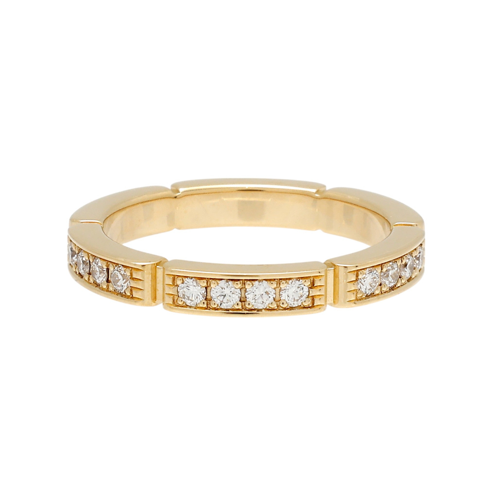 Cartier Mayon Pantale Wedding Ring Semi-pave Setting 18K Yellow Gold Diamond B4221100