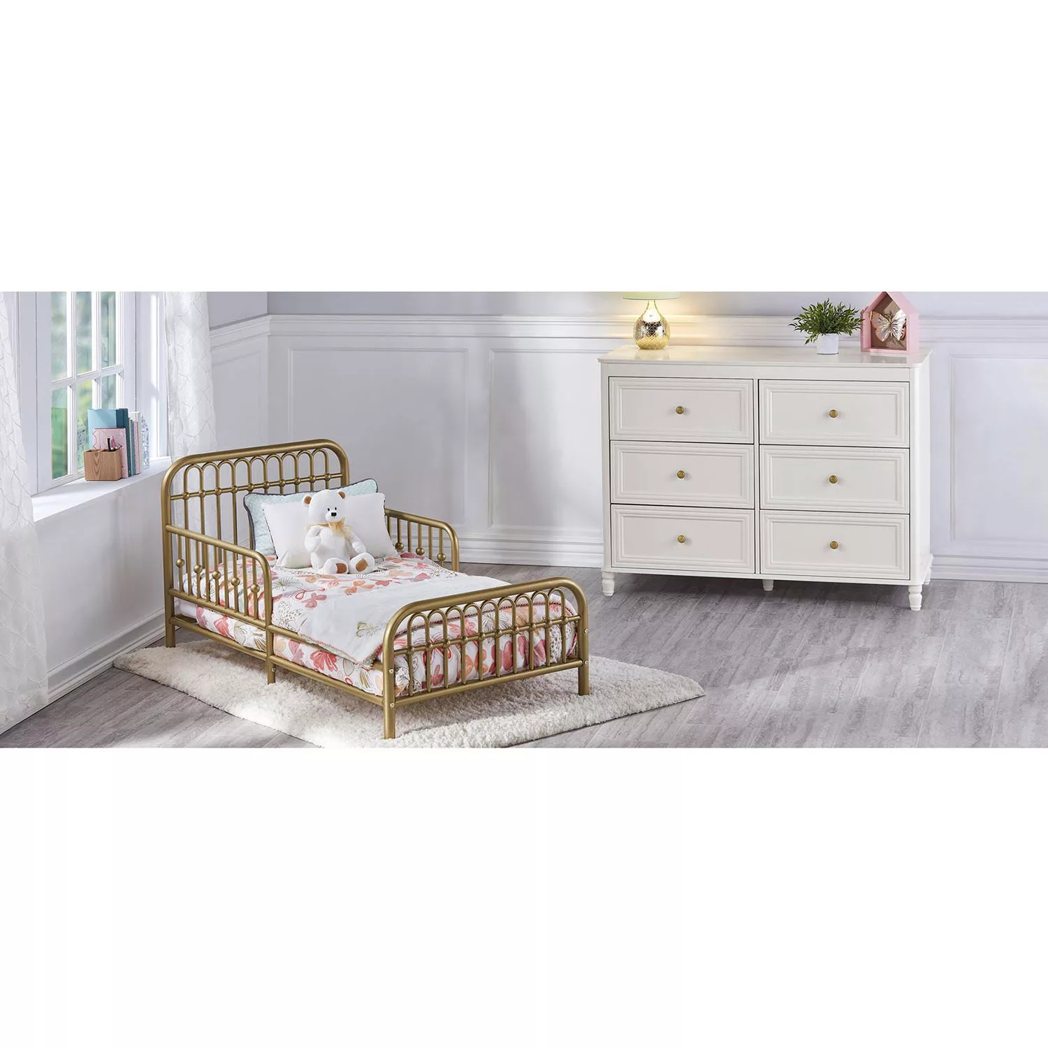 Little Seeds Monarch Hill Ivy Metal Toddler Bed, Gold