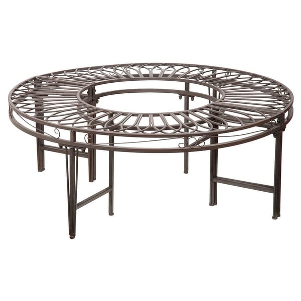 Design Toscano Gothic Roundabout Steel Garden Bench